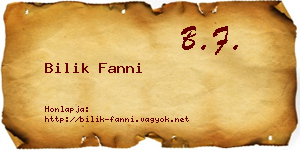 Bilik Fanni névjegykártya